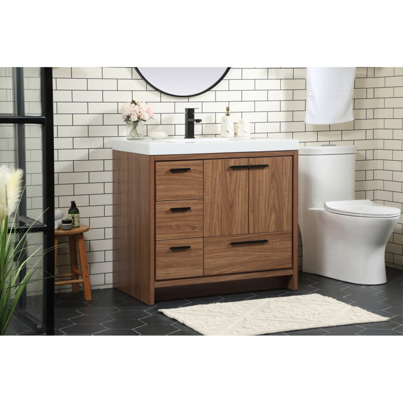 Zipcode Design™ Albers 36'' Single Bathroom Vanity with Resin Top